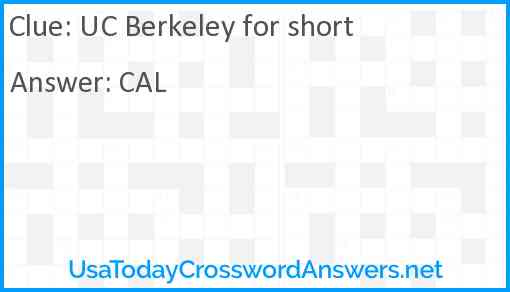 UC Berkeley for short Answer