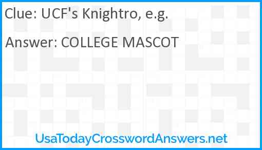 UCF's Knightro, e.g. Answer