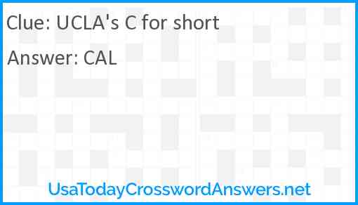 UCLA's C for short Answer