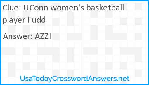 UConn women's basketball player Fudd Answer