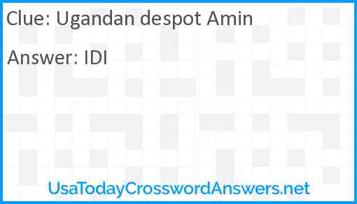 Ugandan despot Amin Answer