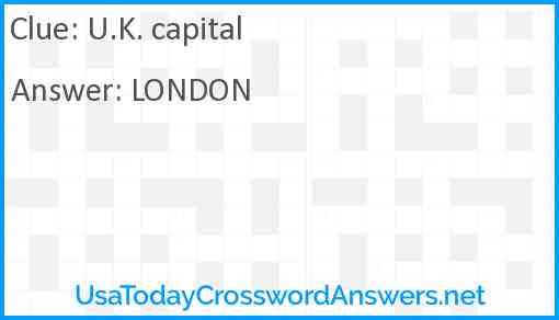 U.K. capital Answer