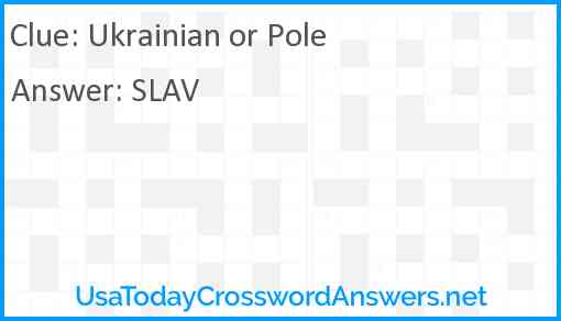 Ukrainian or Pole Answer