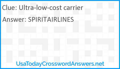 Ultra-low-cost carrier Answer