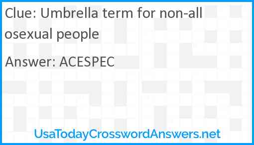 Umbrella term for non-allosexual people Answer