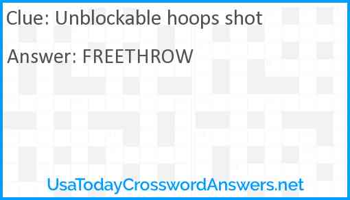 Unblockable hoops shot Answer