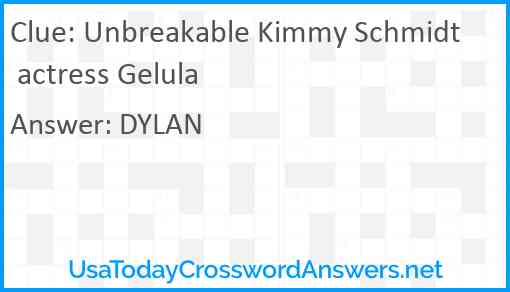 Unbreakable Kimmy Schmidt actress Gelula Answer