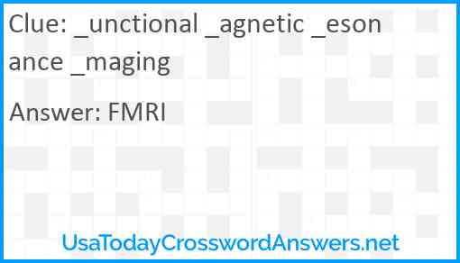 _unctional _agnetic _esonance _maging Answer