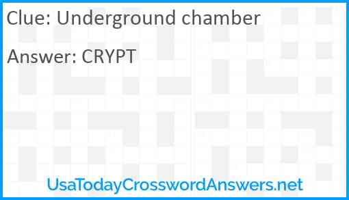 Underground chamber Answer