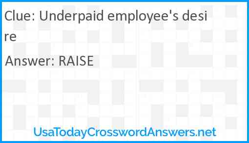 Underpaid employee's desire Answer