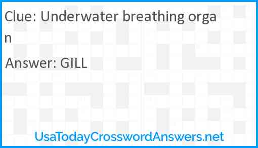 Underwater breathing organ Answer