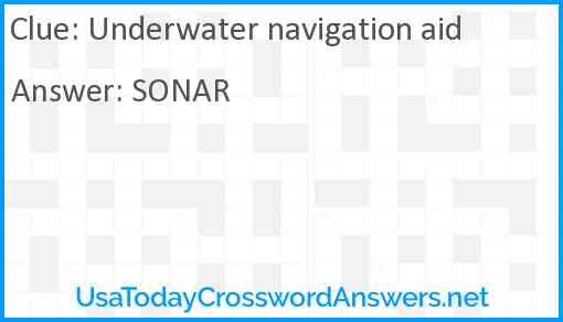 Underwater navigation aid Answer