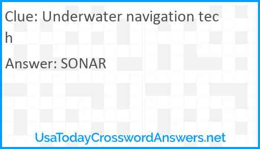Underwater navigation tech Answer