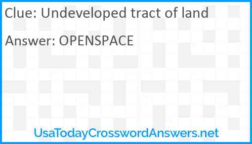 Undeveloped tract of land Answer