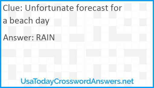 Unfortunate forecast for a beach day Answer