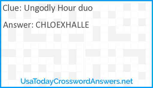 Ungodly Hour duo Answer