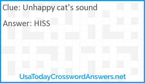 Unhappy cat's sound Answer