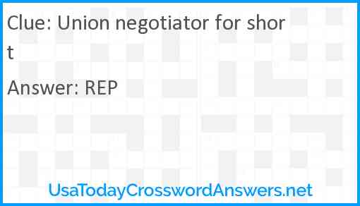 Union negotiator for short Answer