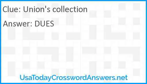 Union's collection Answer