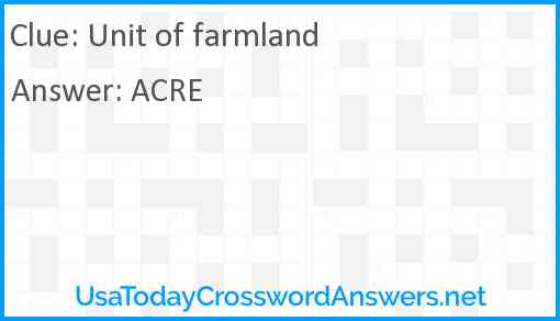 Unit of farmland Answer