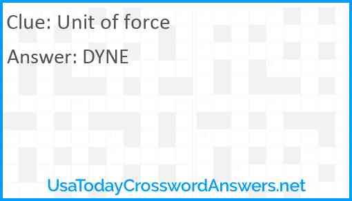 Unit of force Answer
