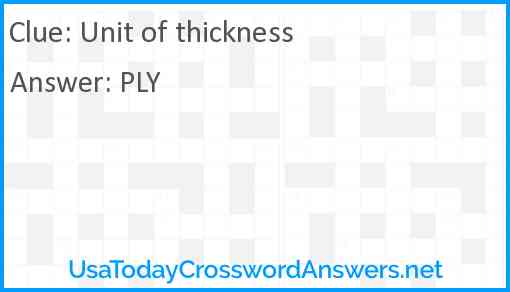 Unit of thickness Answer