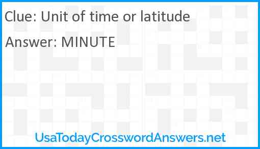 Unit of time or latitude Answer