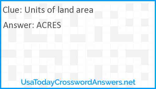 Units of land area Answer