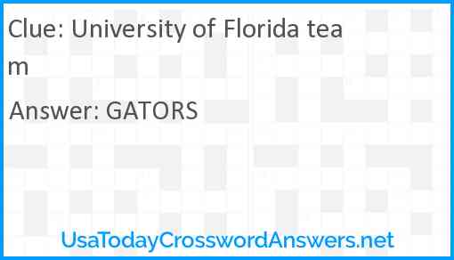 University of Florida team Answer