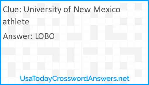 University of New Mexico athlete Answer