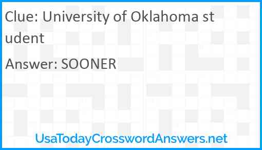 University of Oklahoma student Answer