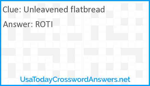 Unleavened flatbread Answer