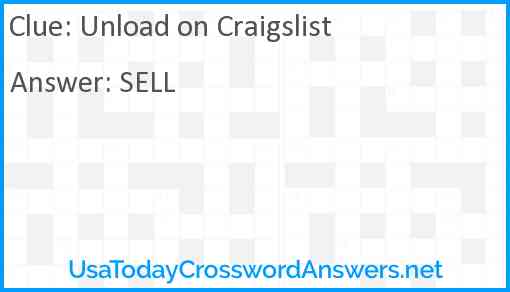 Unload on Craigslist Answer