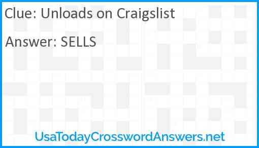 Unloads on Craigslist Answer
