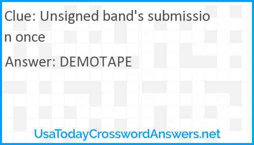 Unsigned band's submission once Answer