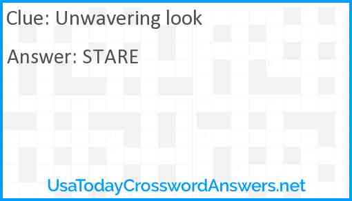 Unwavering look Answer