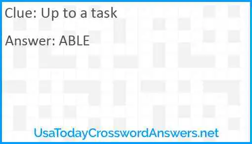 Up to a task Answer