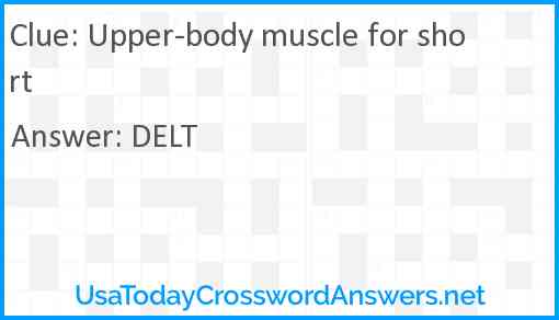Upper-body muscle for short Answer