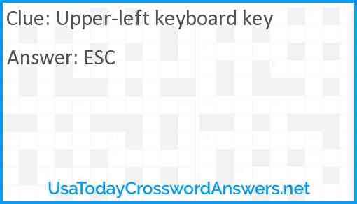 Upper-left keyboard key Answer