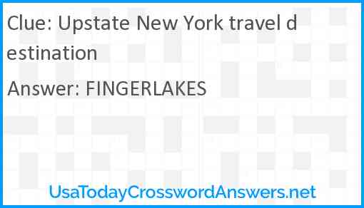 Upstate New York travel destination Answer