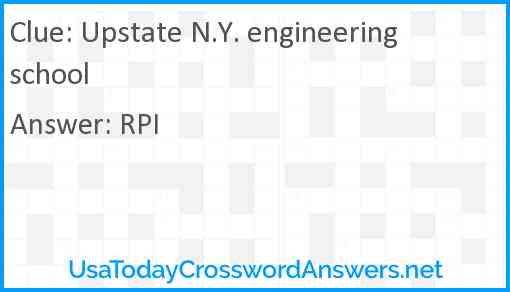 Upstate N.Y. engineering school Answer