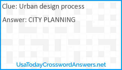Urban design process Answer
