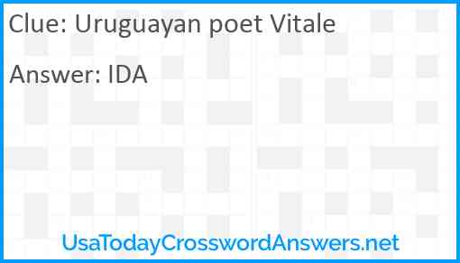 Uruguayan poet Vitale Answer