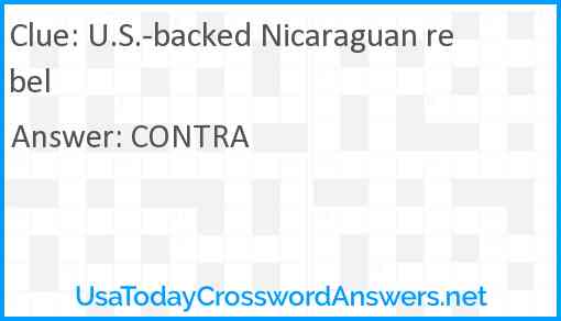 U.S.-backed Nicaraguan rebel Answer