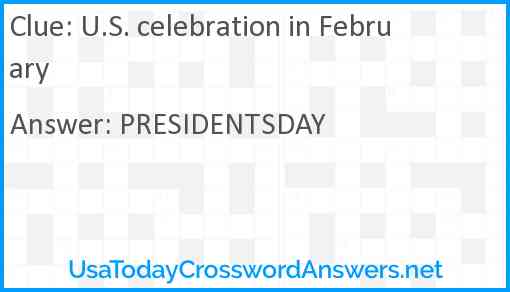 U.S. celebration in February Answer