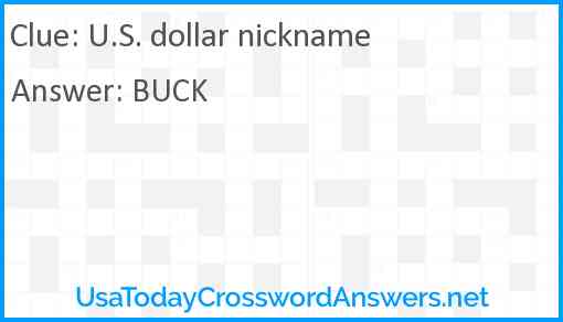 U.S. dollar nickname Answer