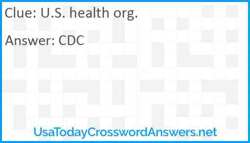 U.S. health org. Answer