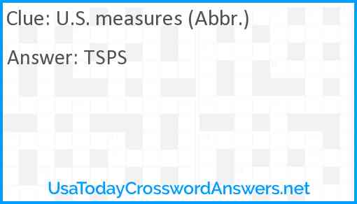 U.S. measures (Abbr.) Answer