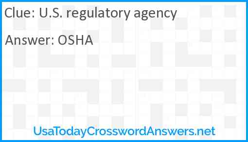 U.S. regulatory agency Answer