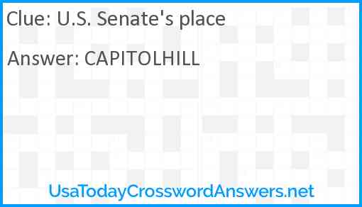 U.S. Senate's place Answer